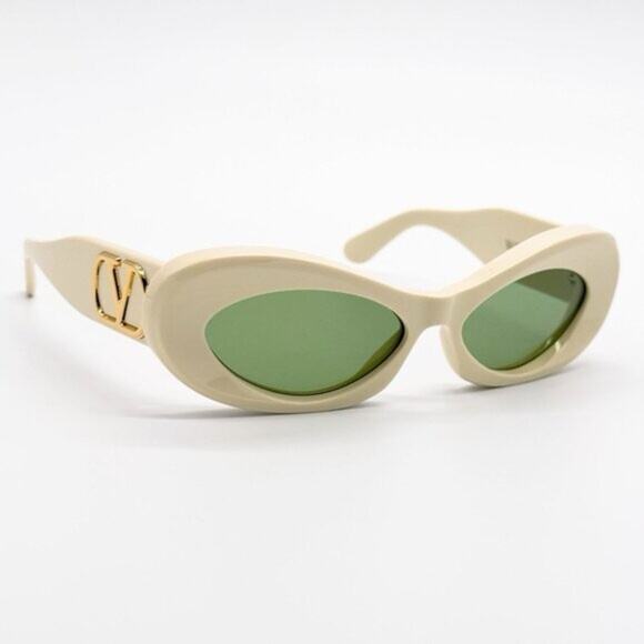New! Valentino Ivory Sunglasses with green lenses, VLS 178B, Authentic main image 6